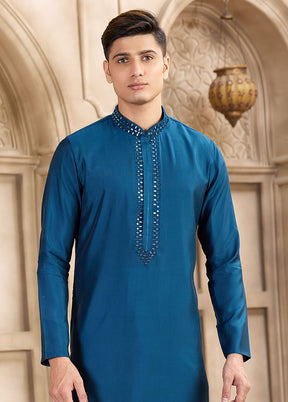 Blue Silk Kurta & Pajama Set
