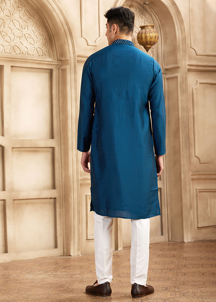 Blue Silk Kurta & Pajama Set