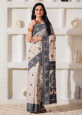 Black Cotton Saree With Blouse Piece