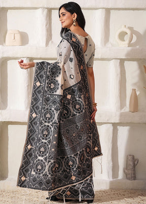 Black Cotton Saree With Blouse Piece