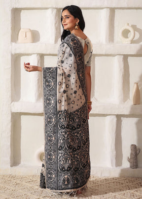 Black Cotton Saree With Blouse Piece