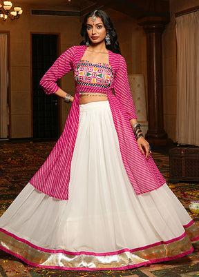 White Georgette Lehenga Set
