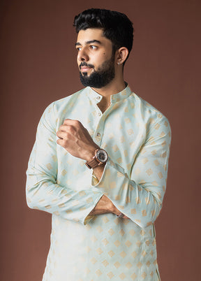 Green Silk Kurta & Pajama Set