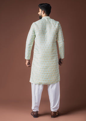 Green Silk Kurta & Pajama Set