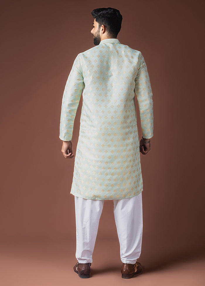 Green Silk Kurta & Pajama Set