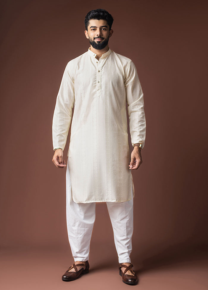 White Silk Kurta & Pajama Set