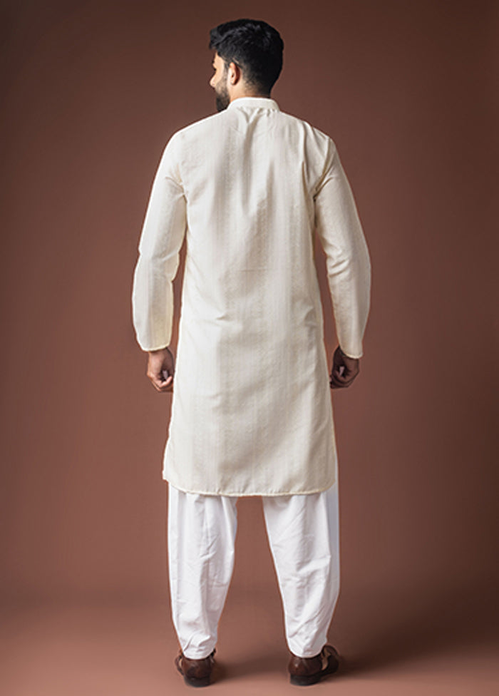 White Silk Kurta & Pajama Set
