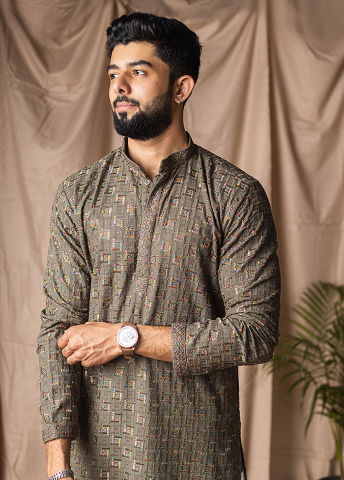 Green Silk Kurta & Pajama Set