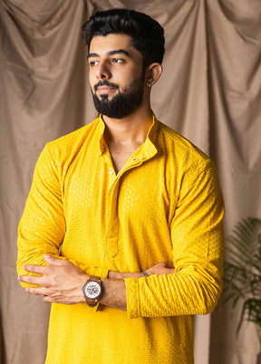 Yellow Silk Kurta & Pajama Set