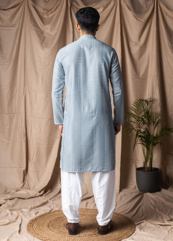 Blue Silk Kurta & Pajama Set