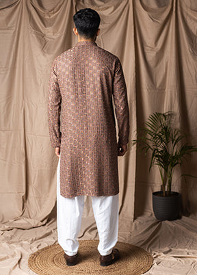 Brown Silk Kurta & Pajama Set