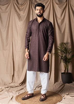 Brown Silk Kurta & Pajama Set