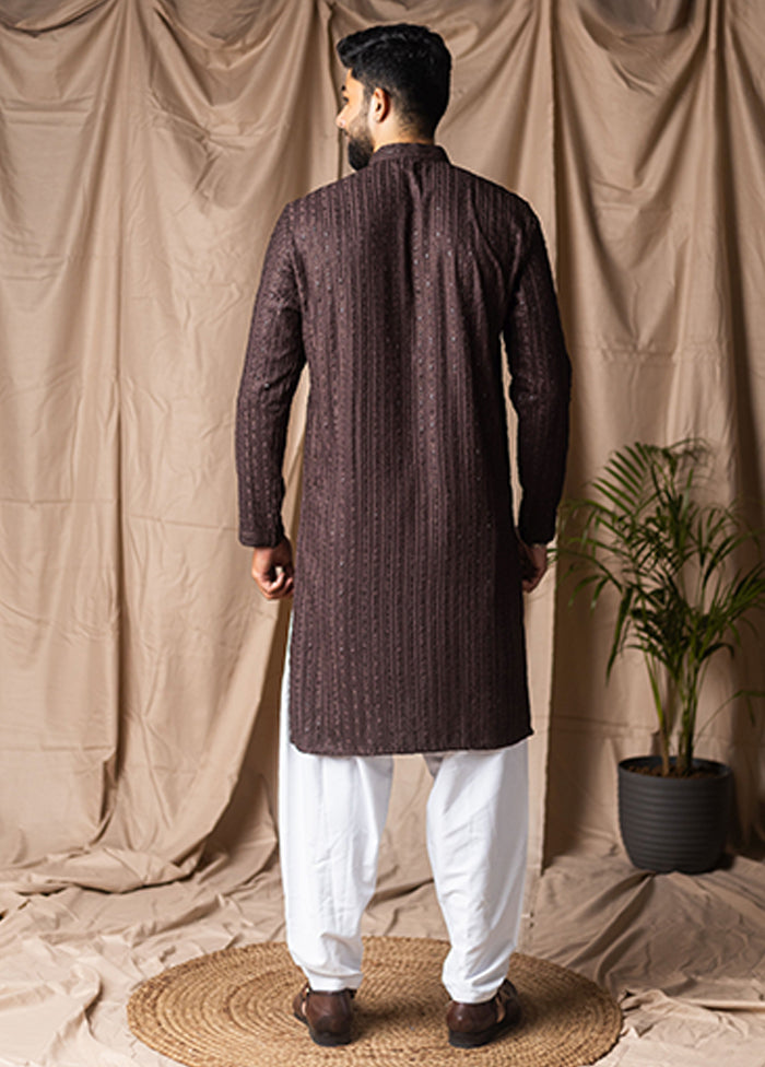 Brown Silk Kurta & Pajama Set