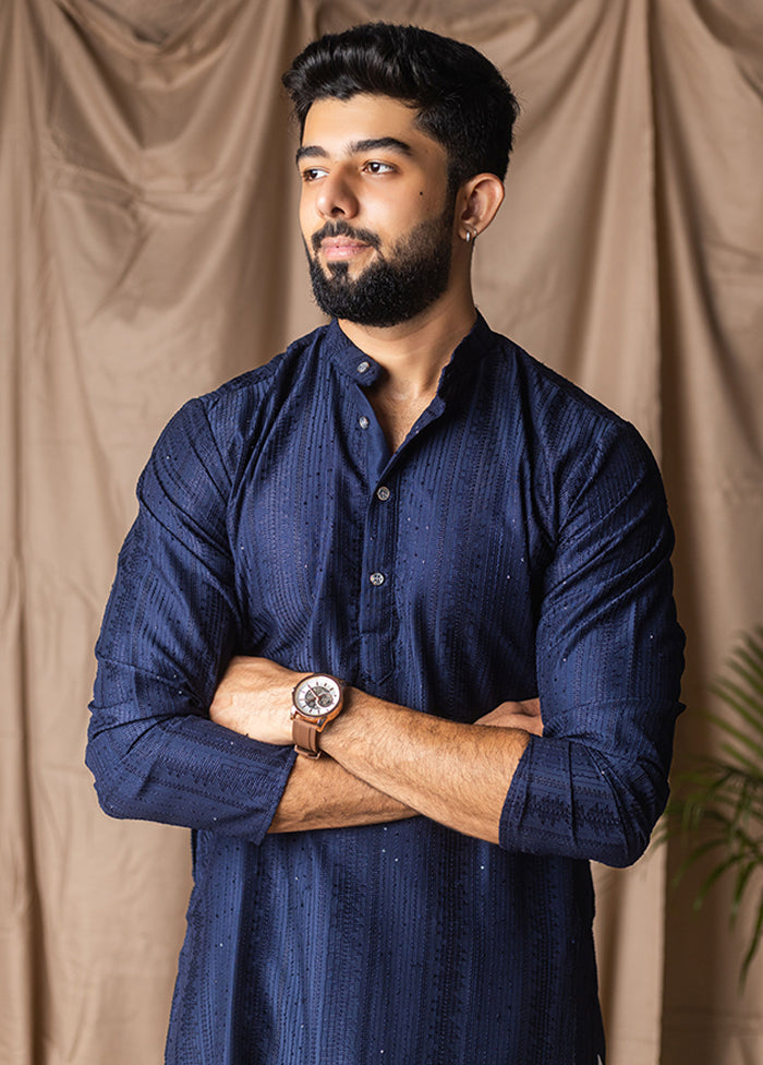 Blue Silk Kurta & Pajama Set