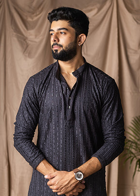 Grey Silk Kurta & Pajama Set