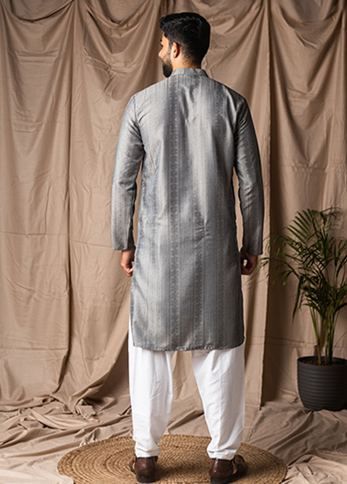 Grey Silk Kurta & Pajama Set