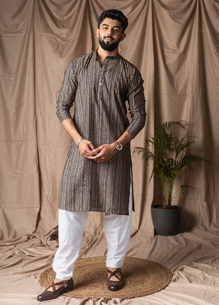 Black Silk Kurta & Pajama Set