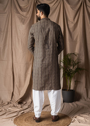 Black Silk Kurta & Pajama Set