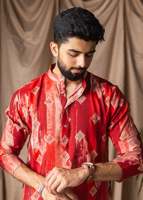 Red Silk Kurta & Pajama Set