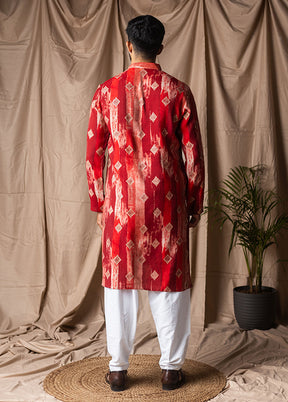 Red Silk Kurta & Pajama Set