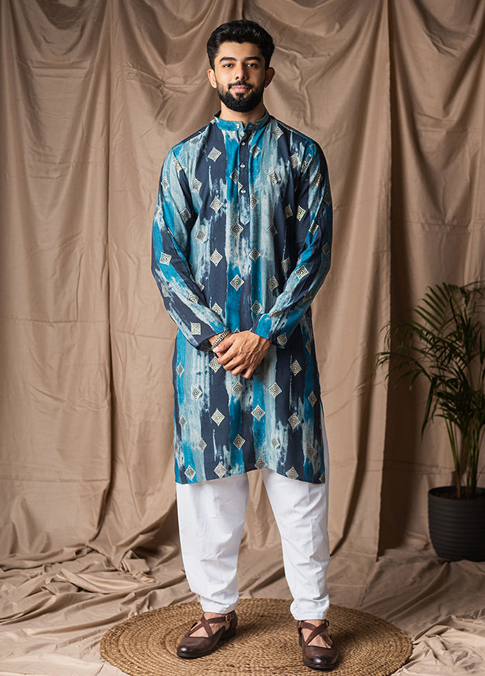 Blue Silk Kurta & Pajama Set