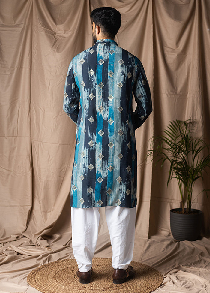 Blue Silk Kurta & Pajama Set