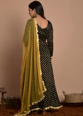 3 Pc Black Georgette Suit Set With Dupatta VDRAN100090840 - Indian Silk House Agencies