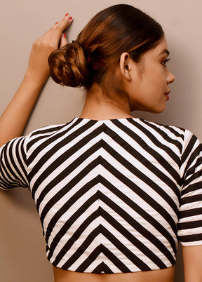 Black Cotton Silk Designer Blouse - Indian Silk House Agencies