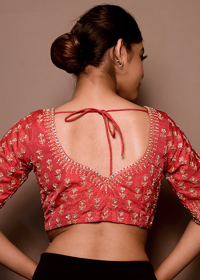 Pink Silk Designer Blouse - Indian Silk House Agencies