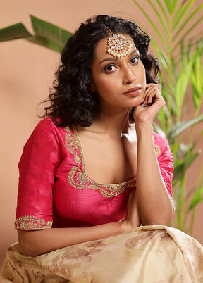 Rani Pink Dupion Silk Designer Blouse