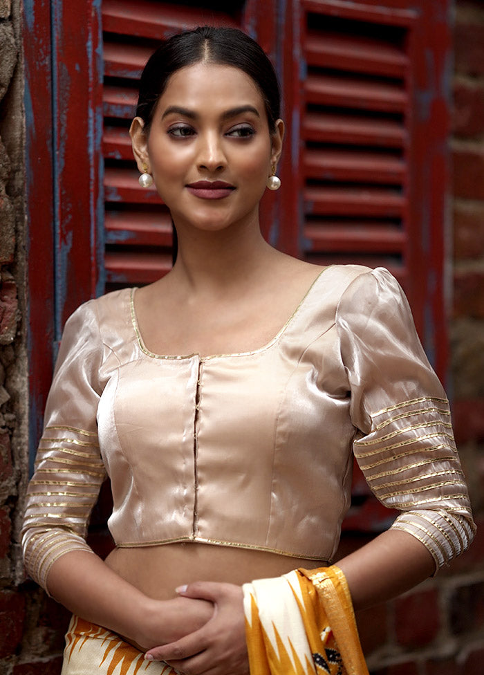 Cream Tissue Designer Blouse - Indian Silk House Agencies