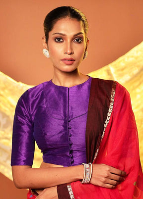 Purple High Neck Designer Blouse Piece