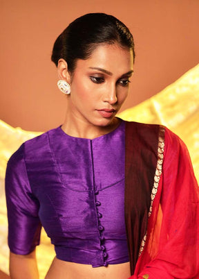 Purple High Neck Designer Blouse Piece