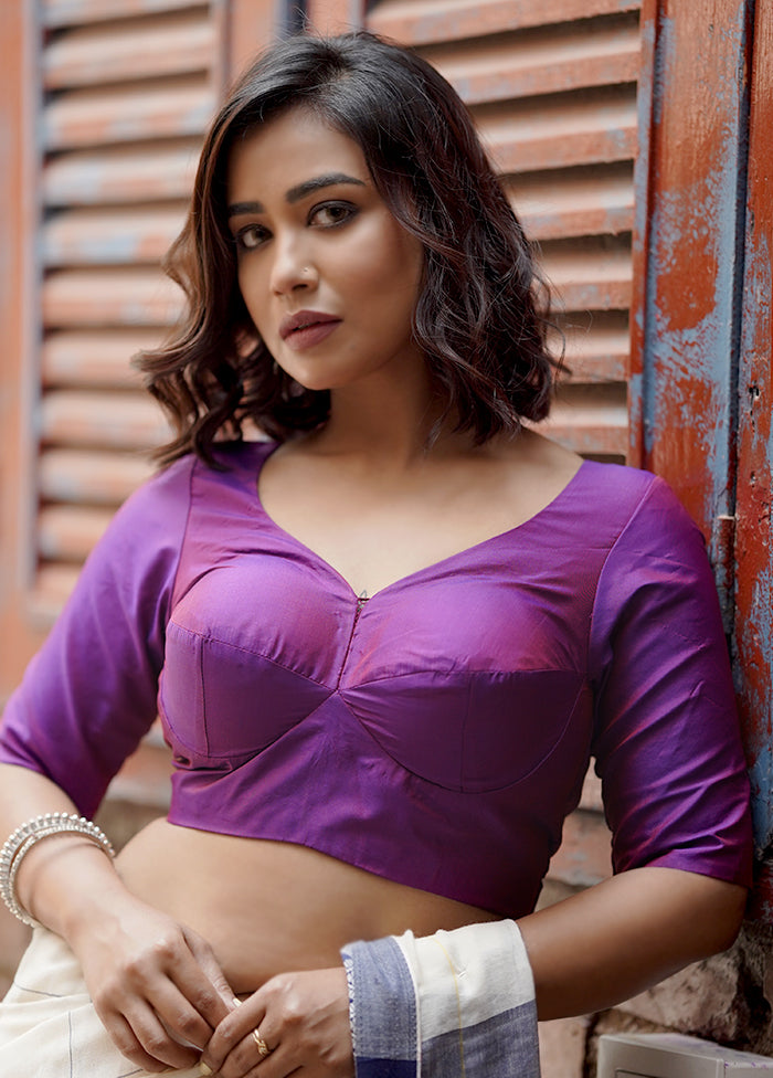 Purple Silk Designer Blouse - Indian Silk House Agencies