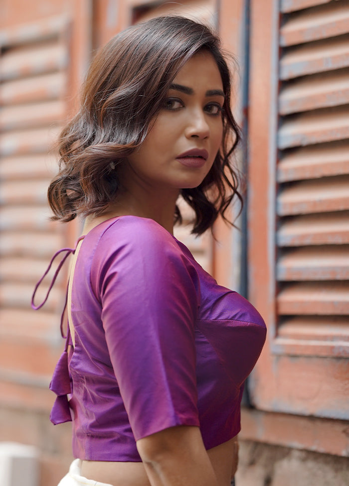 Purple Silk Designer Blouse - Indian Silk House Agencies