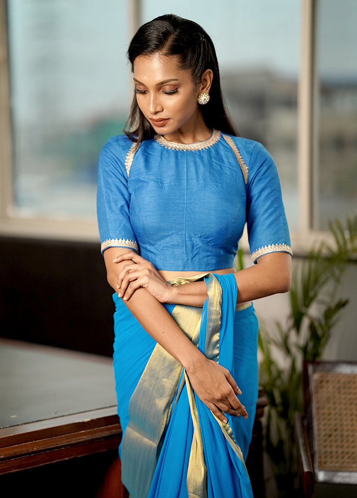 Royal Blue Dola Silk Designer Blouse