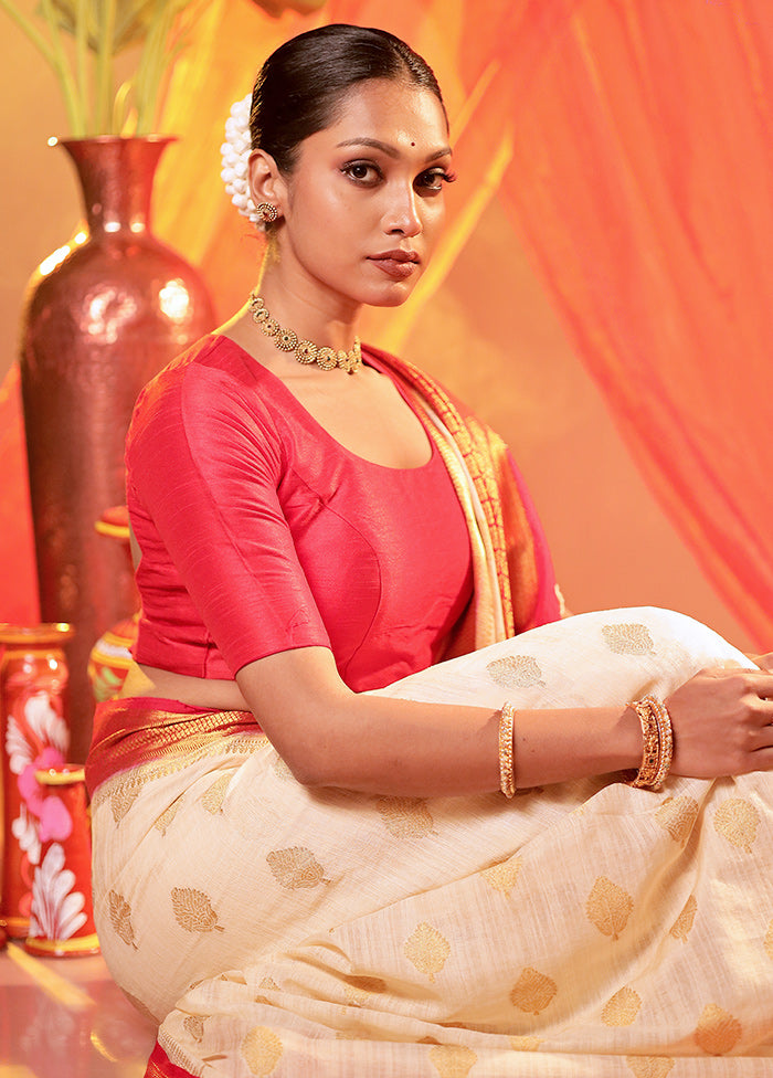 Red Round Neck Designer Blouse