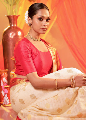 Red Round Neck Designer Blouse