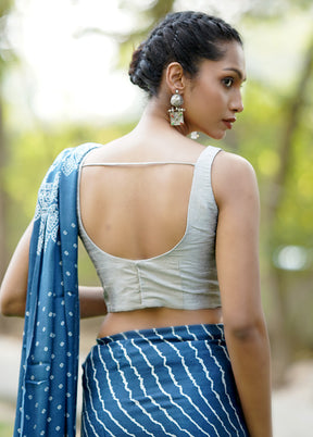 Grey Dupion Silk Designer Blouse