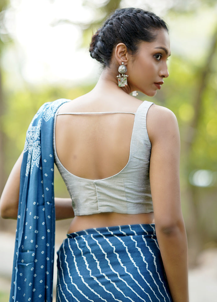 Grey Dupion Silk Designer Blouse