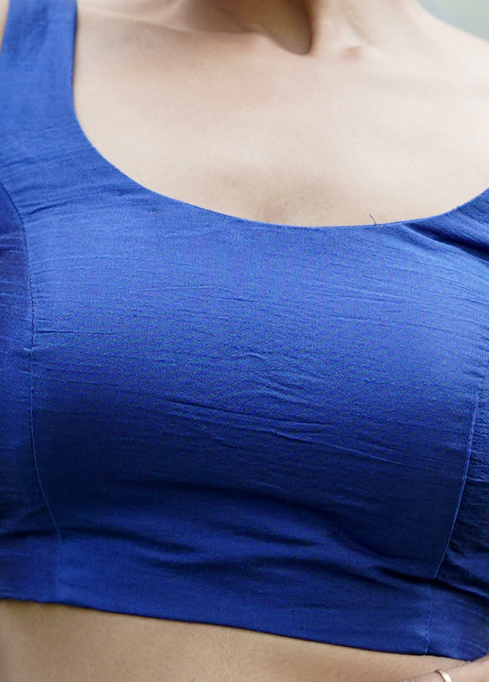Royal Blue Dupion Silk Designer Blouse