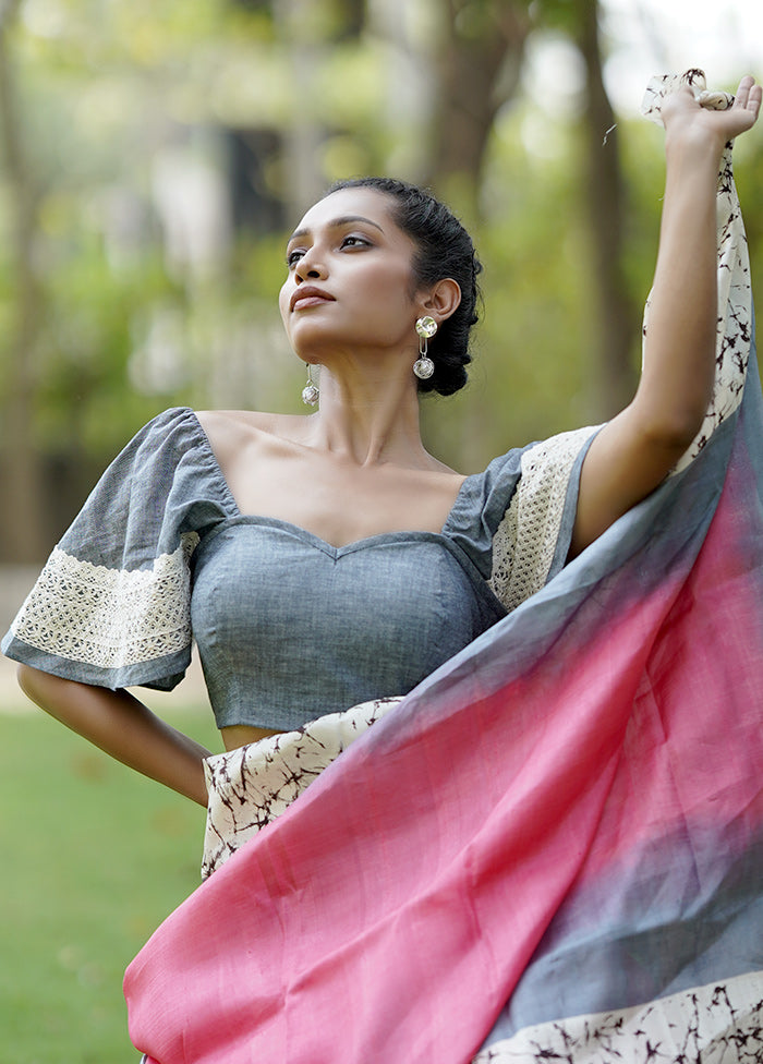 Grey Denim Designer Blouse