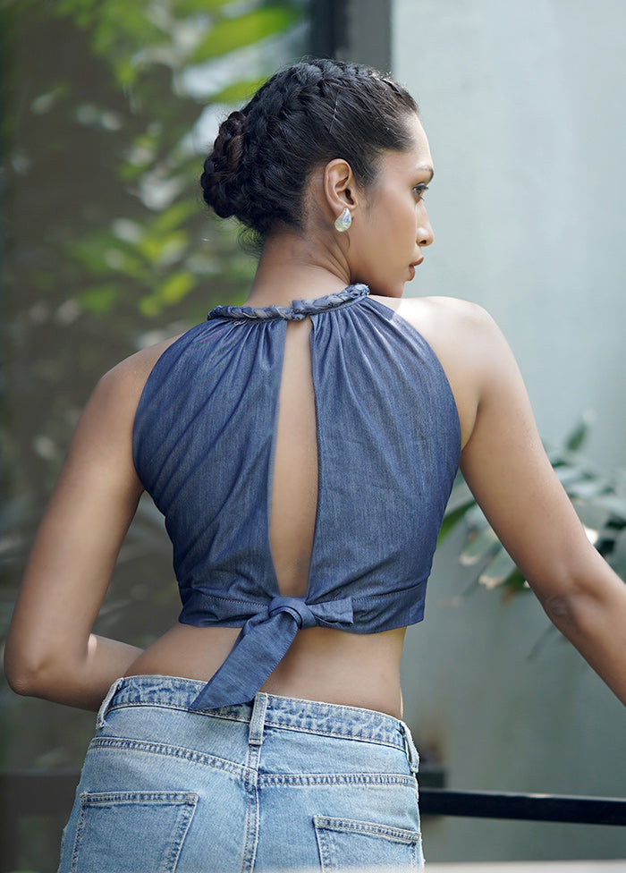 Blue Denim Designer Blouse