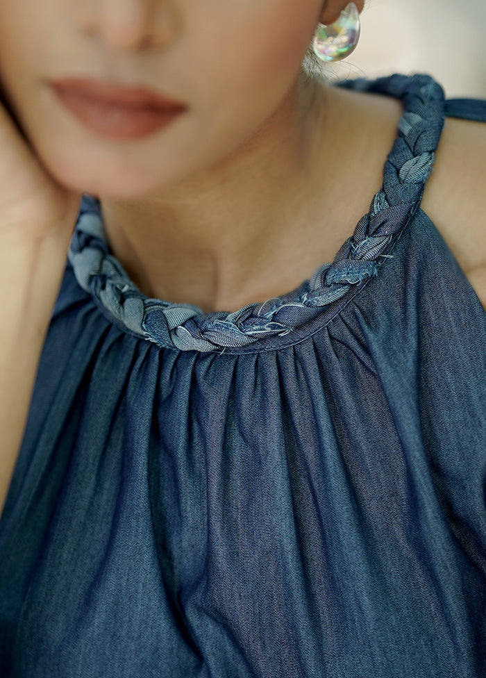 Blue Denim Designer Blouse