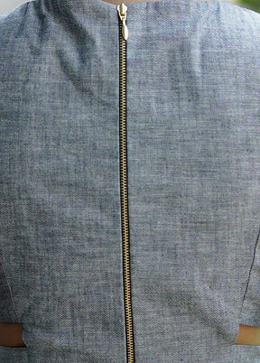 Grey Denim Designer Blouse