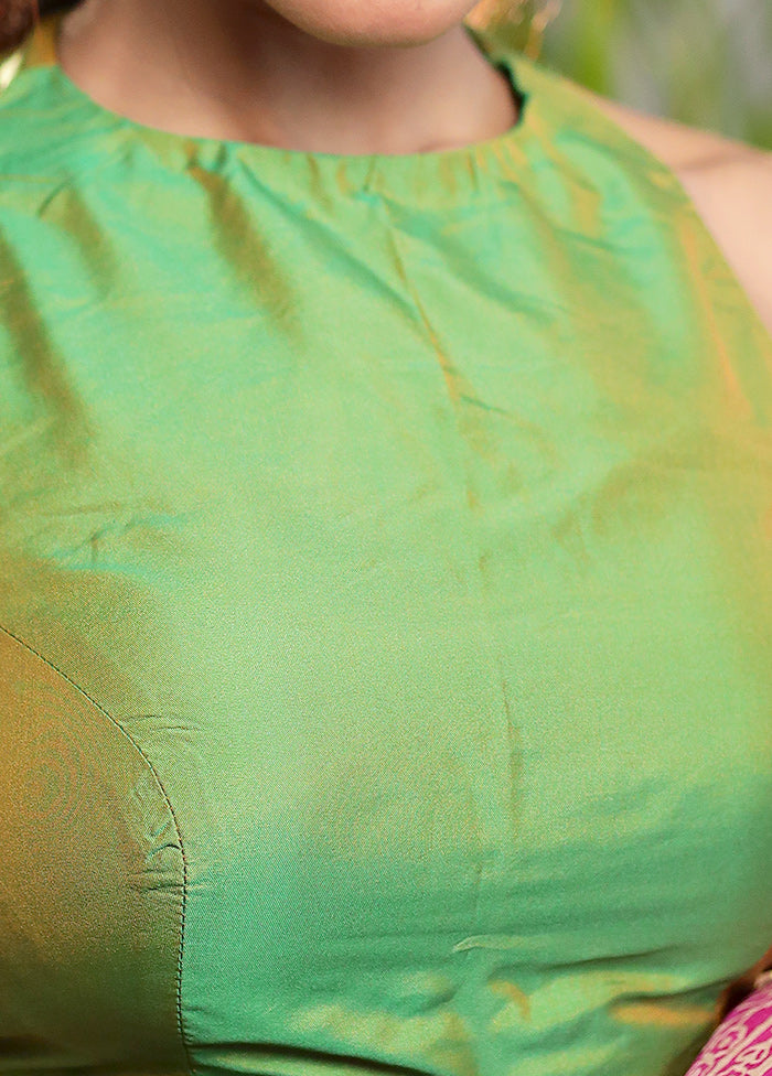 Parrot Green Silk Designer Blouse