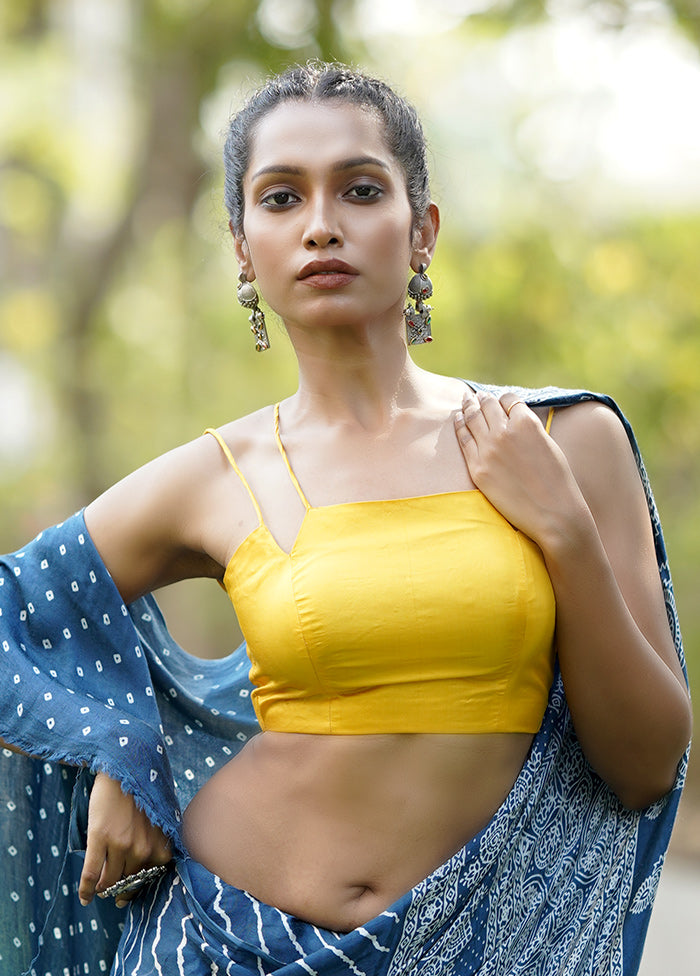 Yellow Pure Silk Designer Blouse