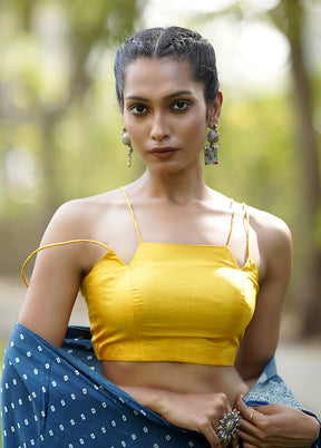 Yellow Pure Silk Designer Blouse