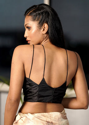 Black Pure Silk Designer Blouse