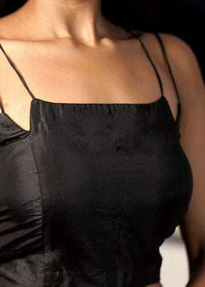 Black Pure Silk Designer Blouse
